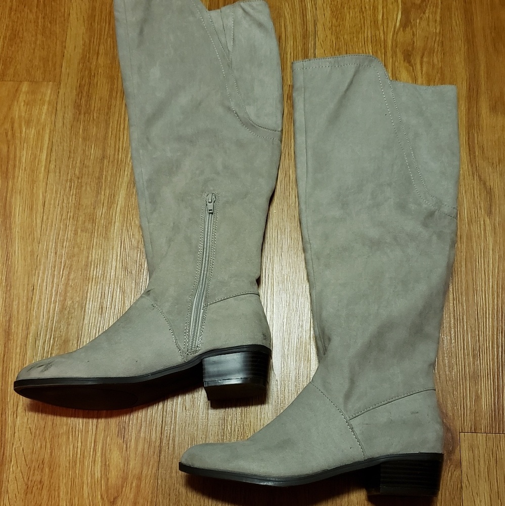 Indigo road light gray suede knee high boots 7 - Picture 2 of 4